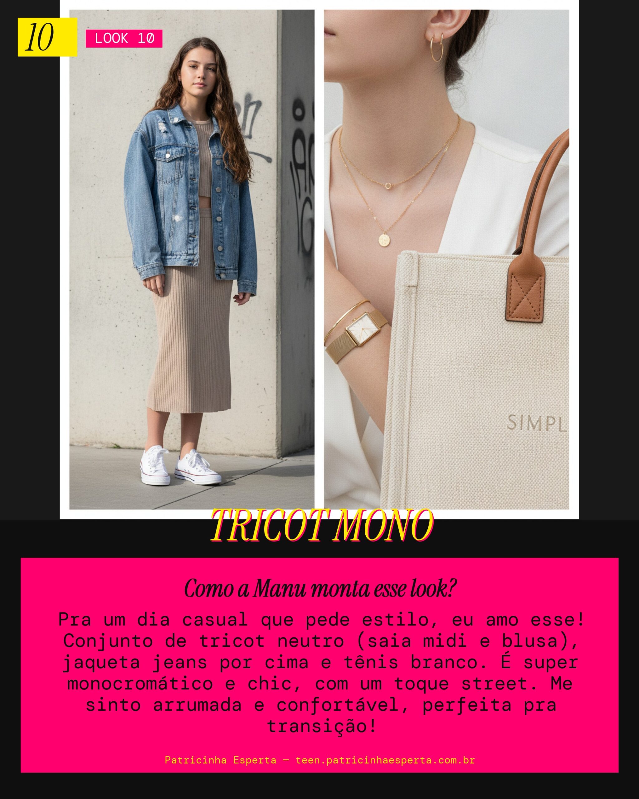 MANU RECOMENDA: Conjunto de Tricot Neutro com Tenis pra Vibe Monocromática