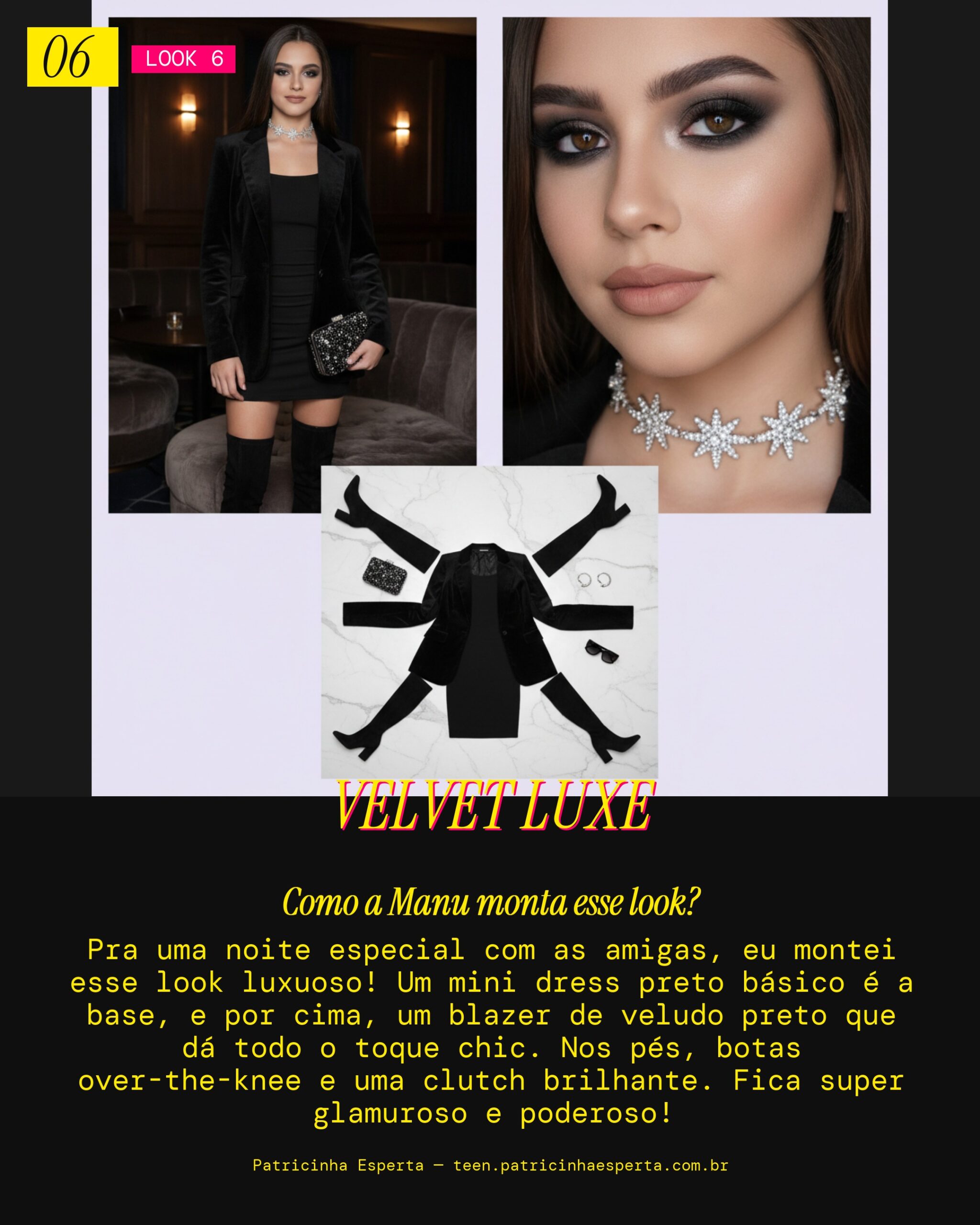 MANU RECOMENDA: Blazer de Veludo com Mini Dress pra Noite