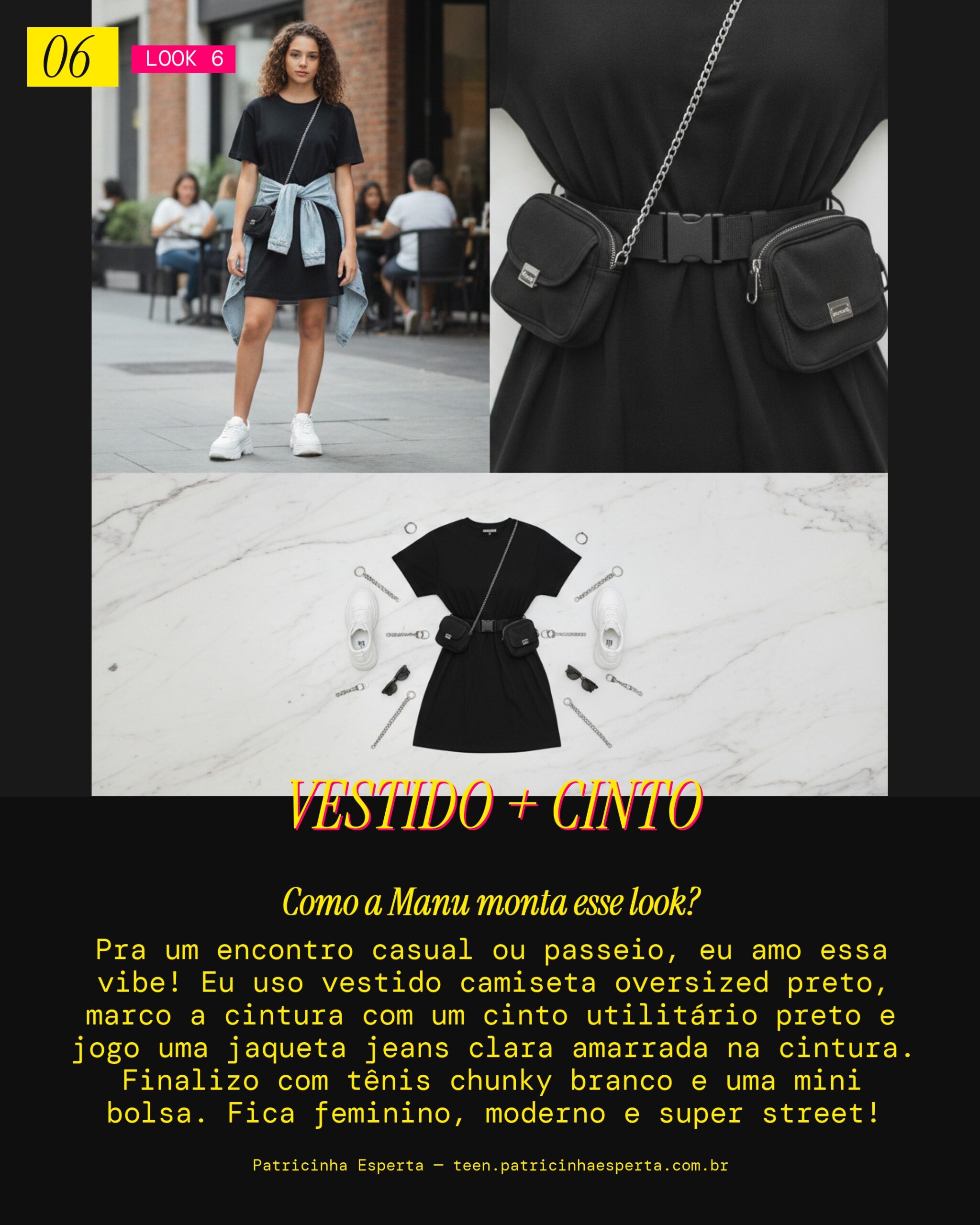 MANU RECOMENDA: Vestido Camiseta com Cinto Marcado pra um Encontro Casual