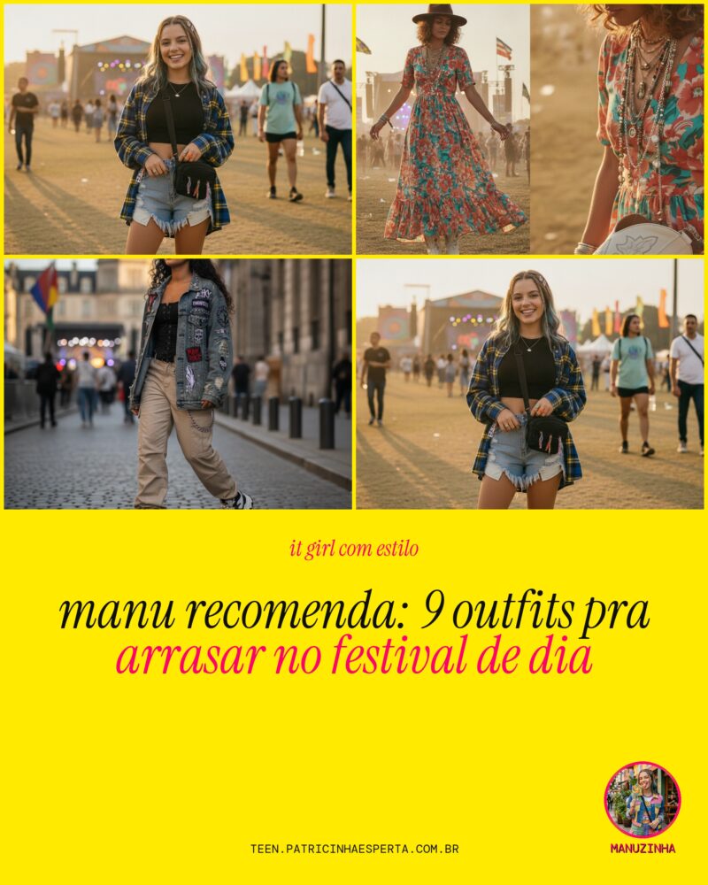 MANU RECOMENDA: 9 Outfits Pra Arrasar no Festival de Dia