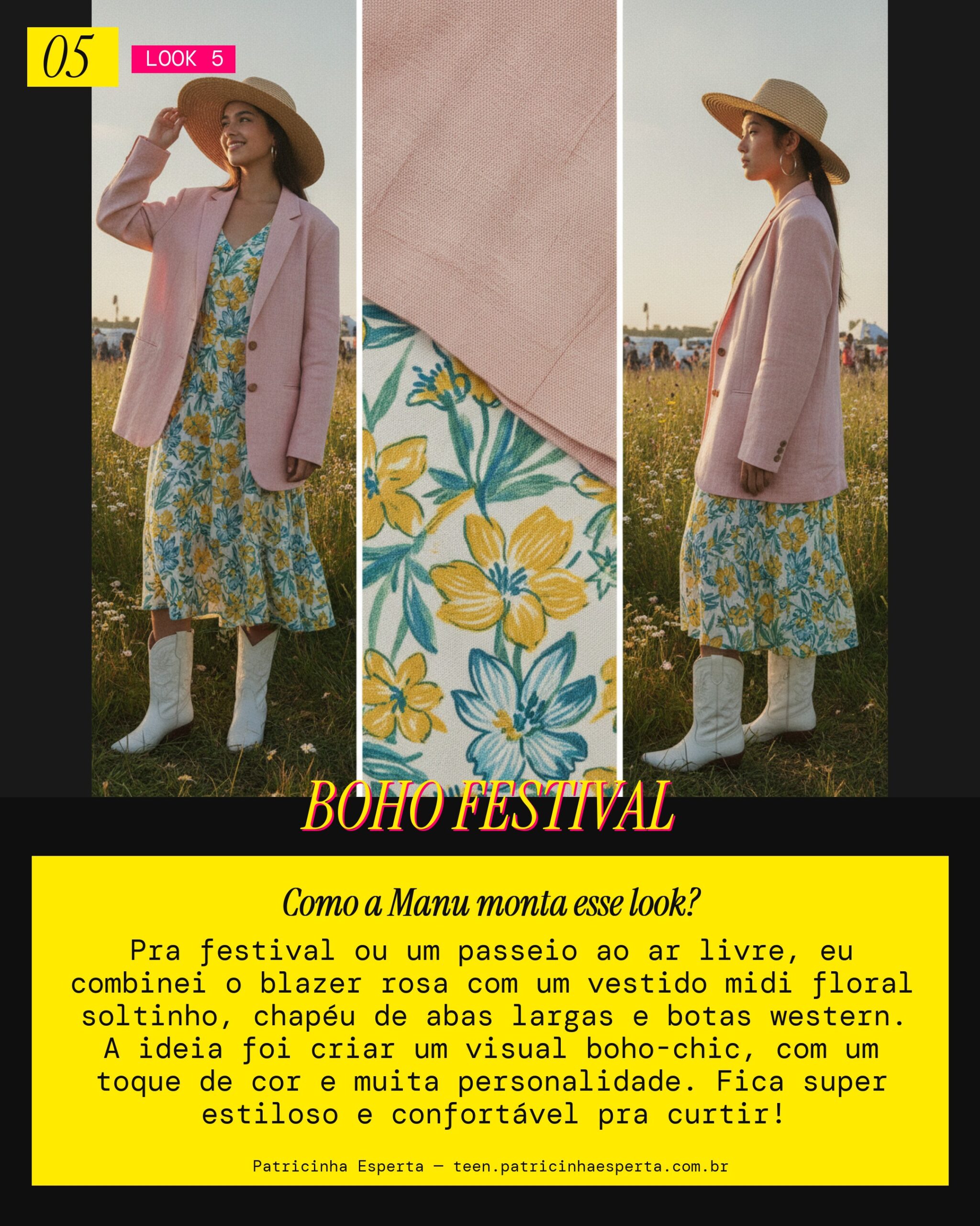 MANU RECOMENDA: Blazer Rosa Boho Chic pra Festival