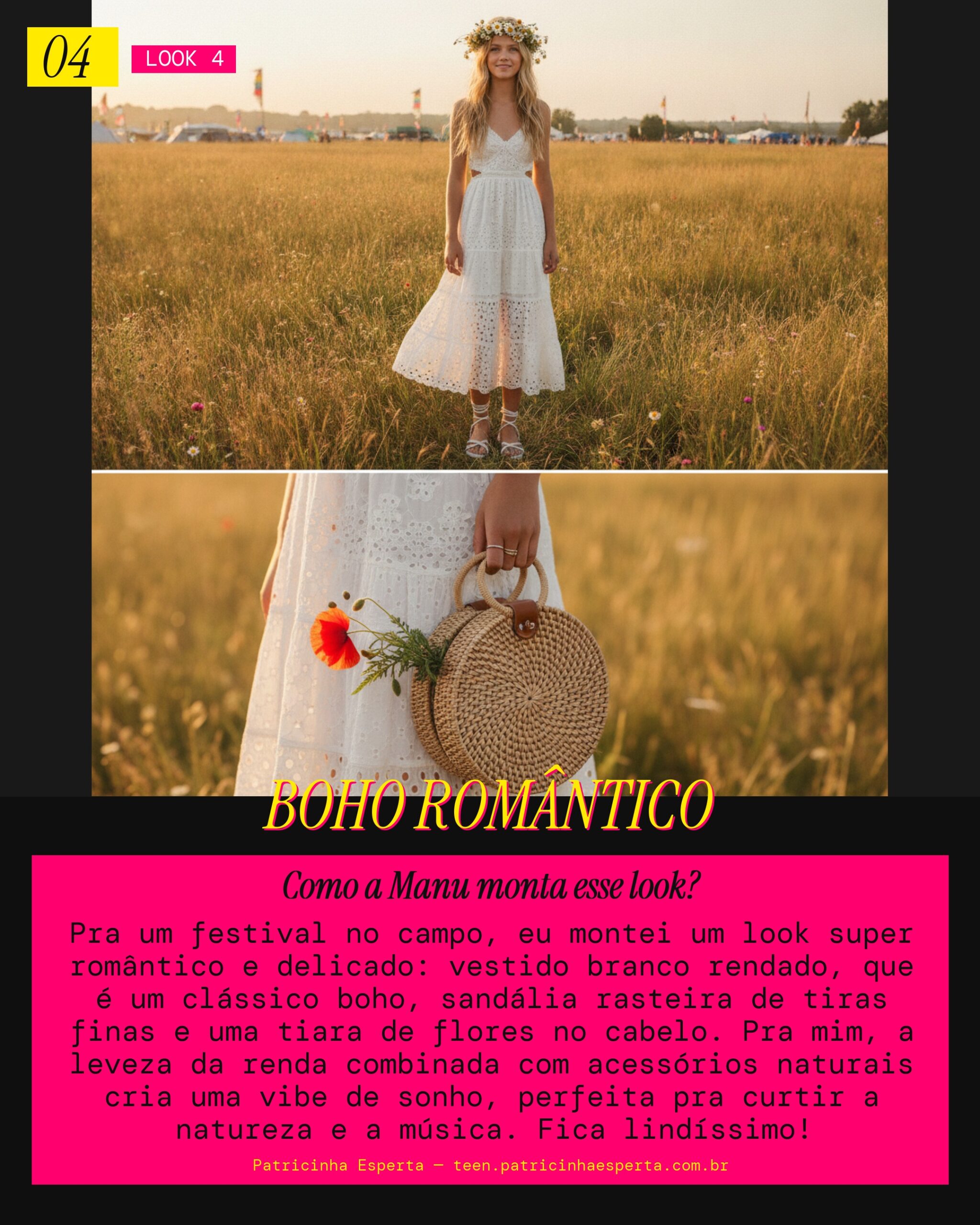 MANU RECOMENDA: Vestido Branco Rendado pra um Festival Romântico no Campo