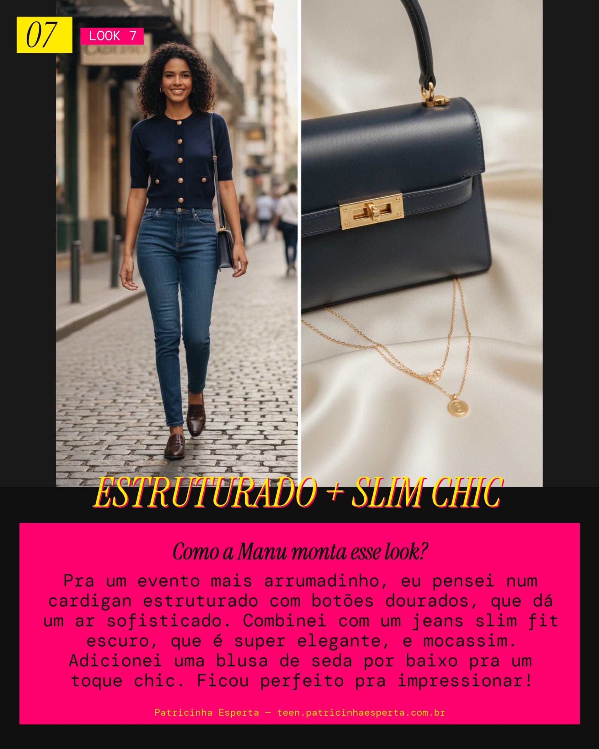 MANU RECOMENDA: Cardigan Estruturado com Jeans Escuro pra um Evento Chic