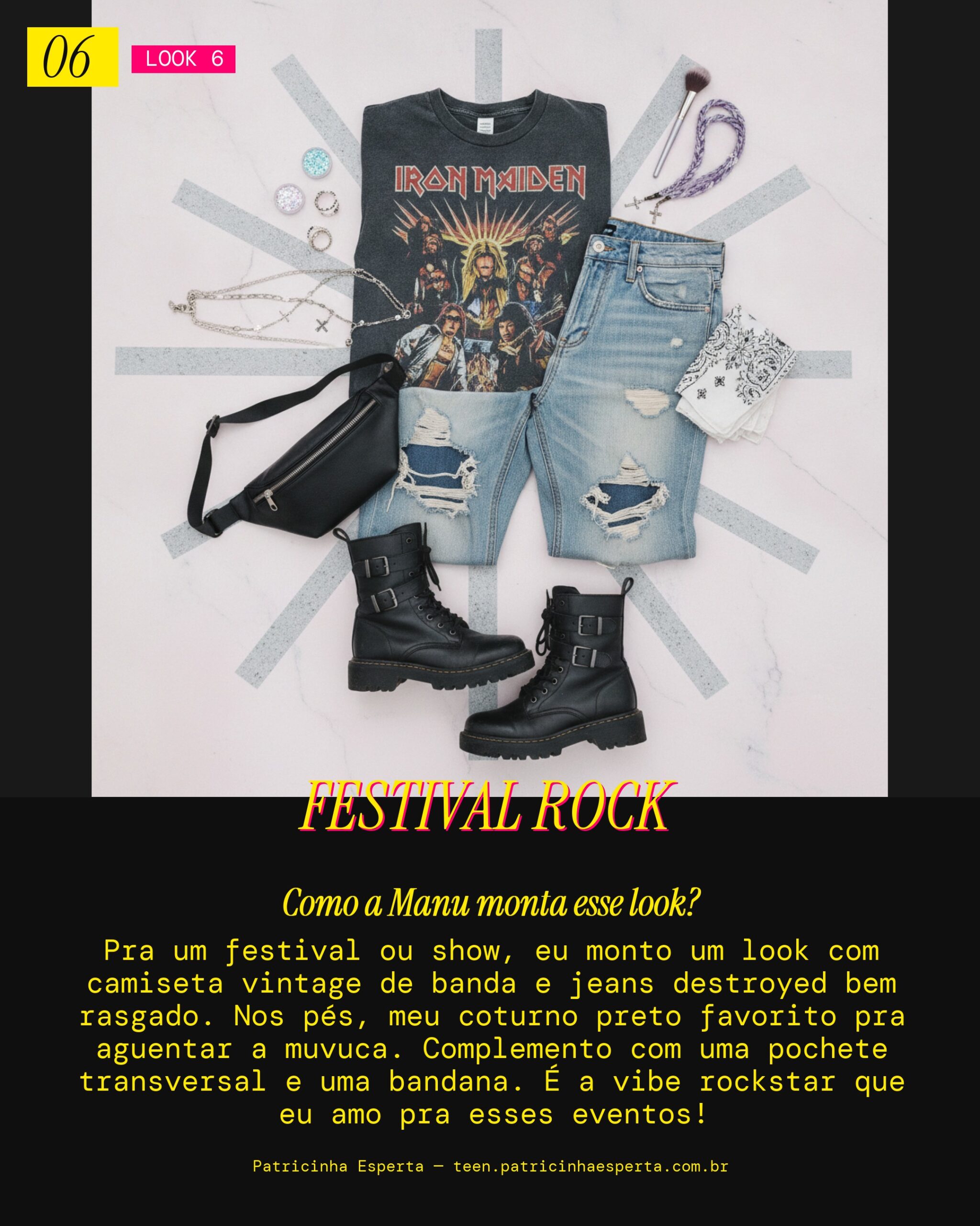 MANU RECOMENDA: Camiseta Vintage e Jeans Destroyed pra Festival de Música