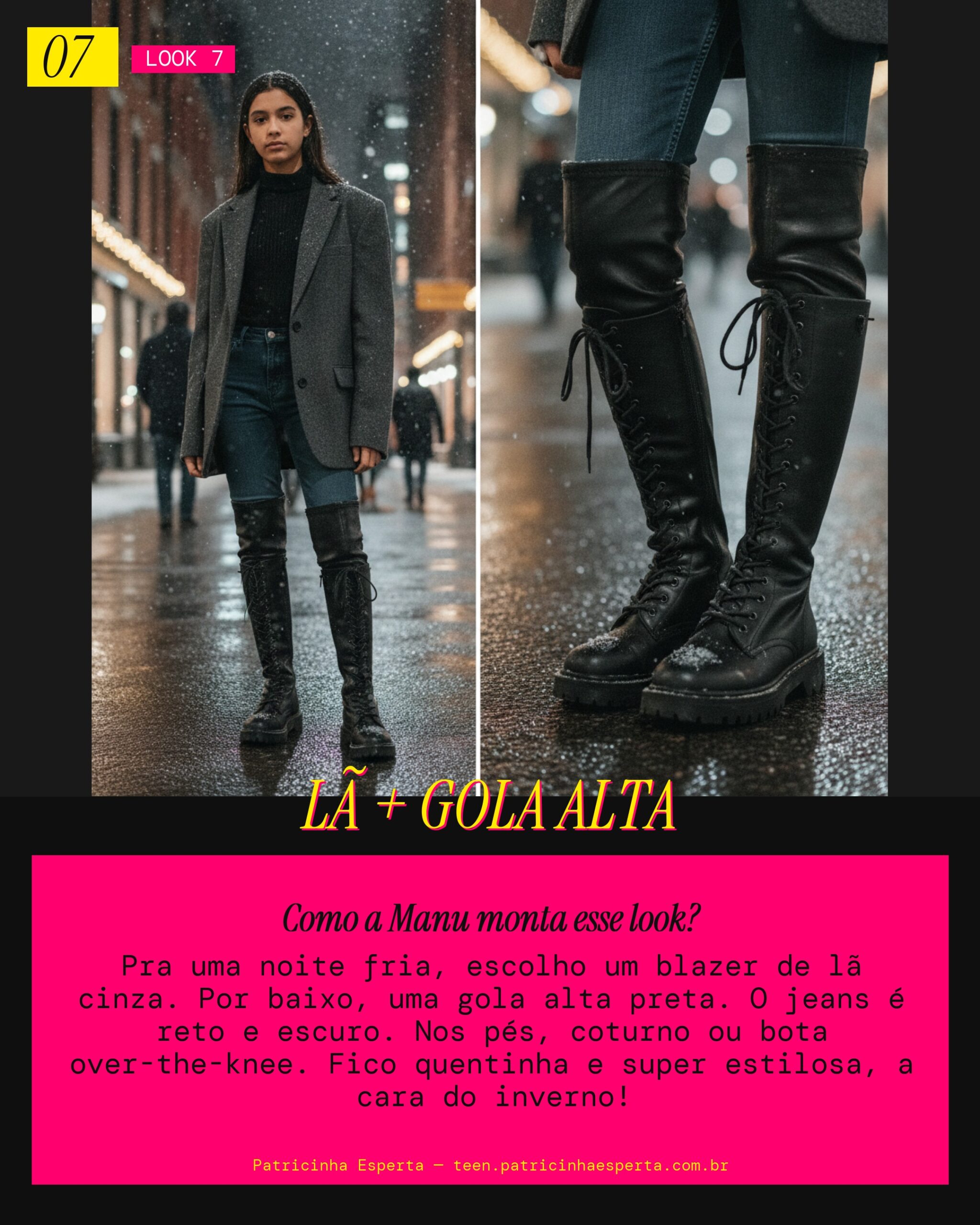MANU RECOMENDA: Blazer de Lã e Gola Alta pra Noite Fria