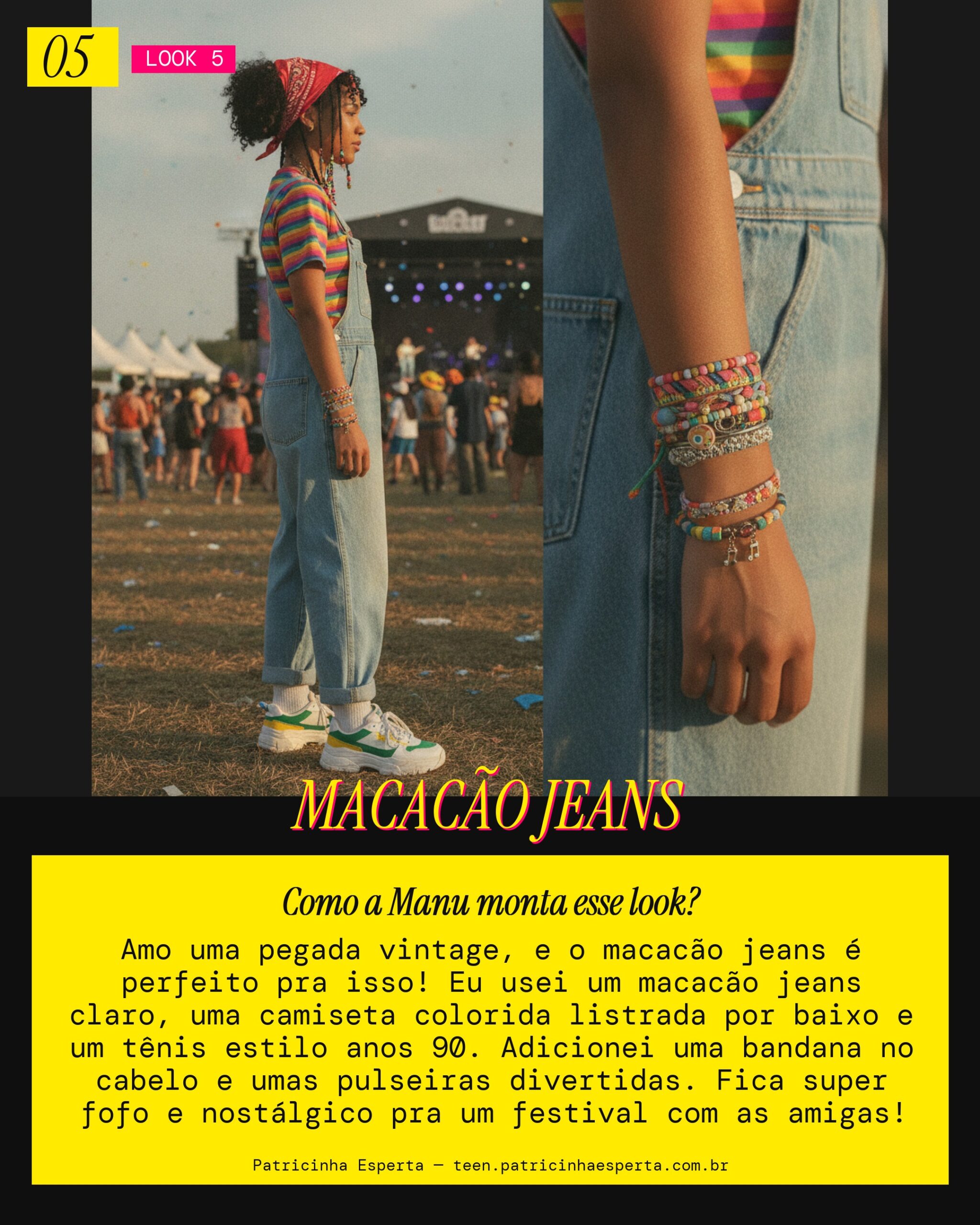 MANU RECOMENDA: Retro Vibe com Macacão Jeans pro Festival