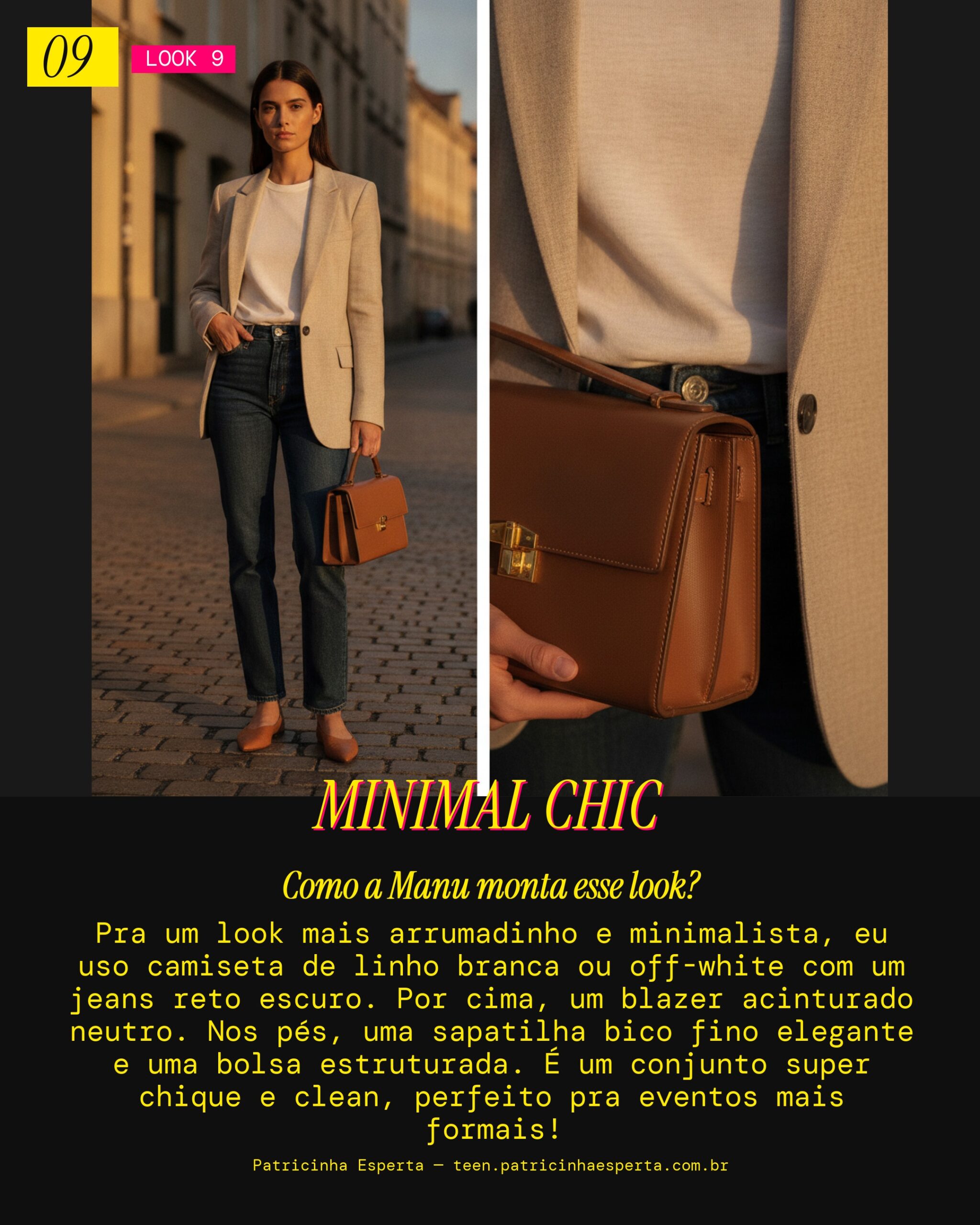 MANU RECOMENDA: Camiseta de Linho e Jeans Reto Escuro pra uma Vibe Minimalista Chique