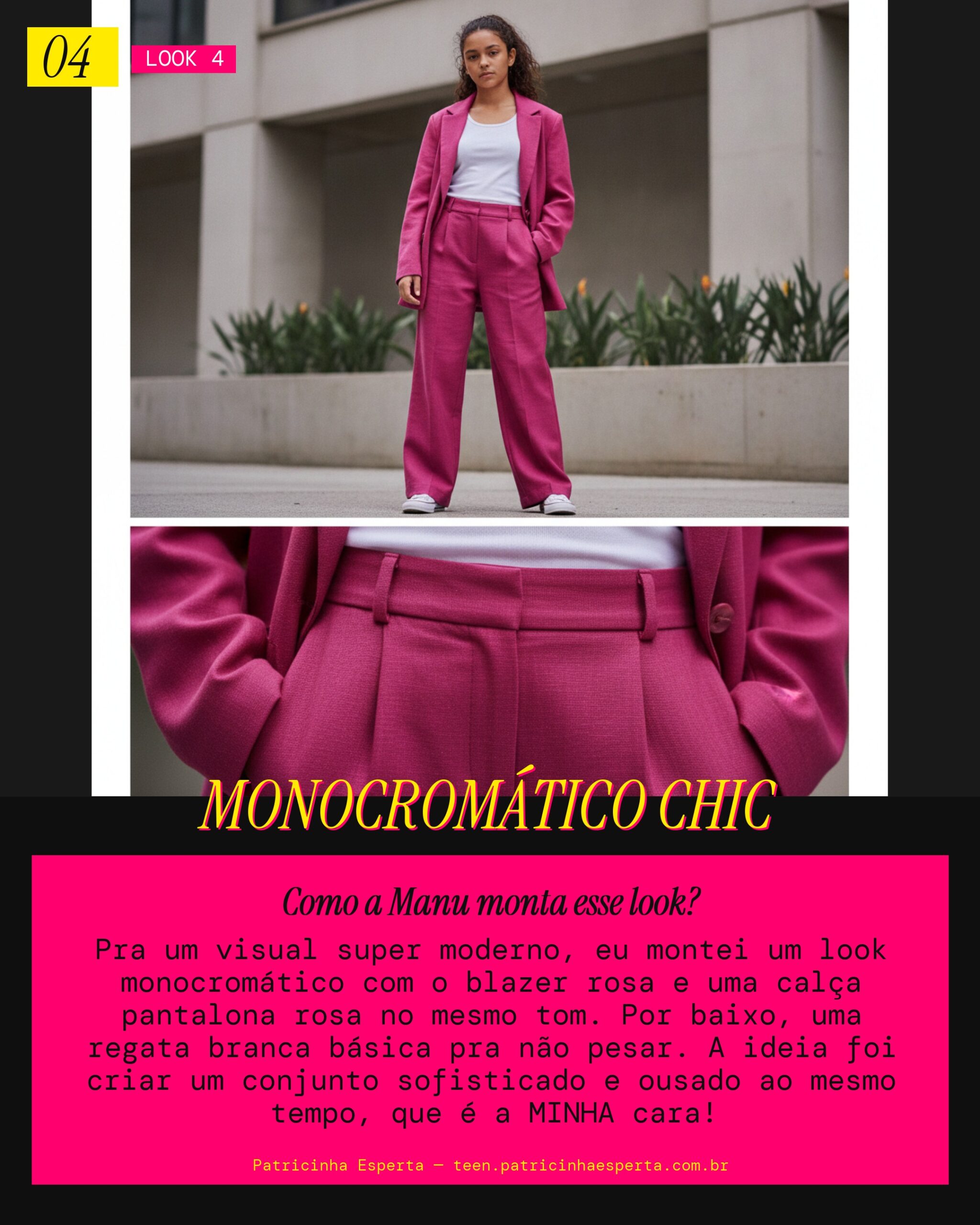 MANU RECOMENDA: Blazer Rosa Monocromático Moderno