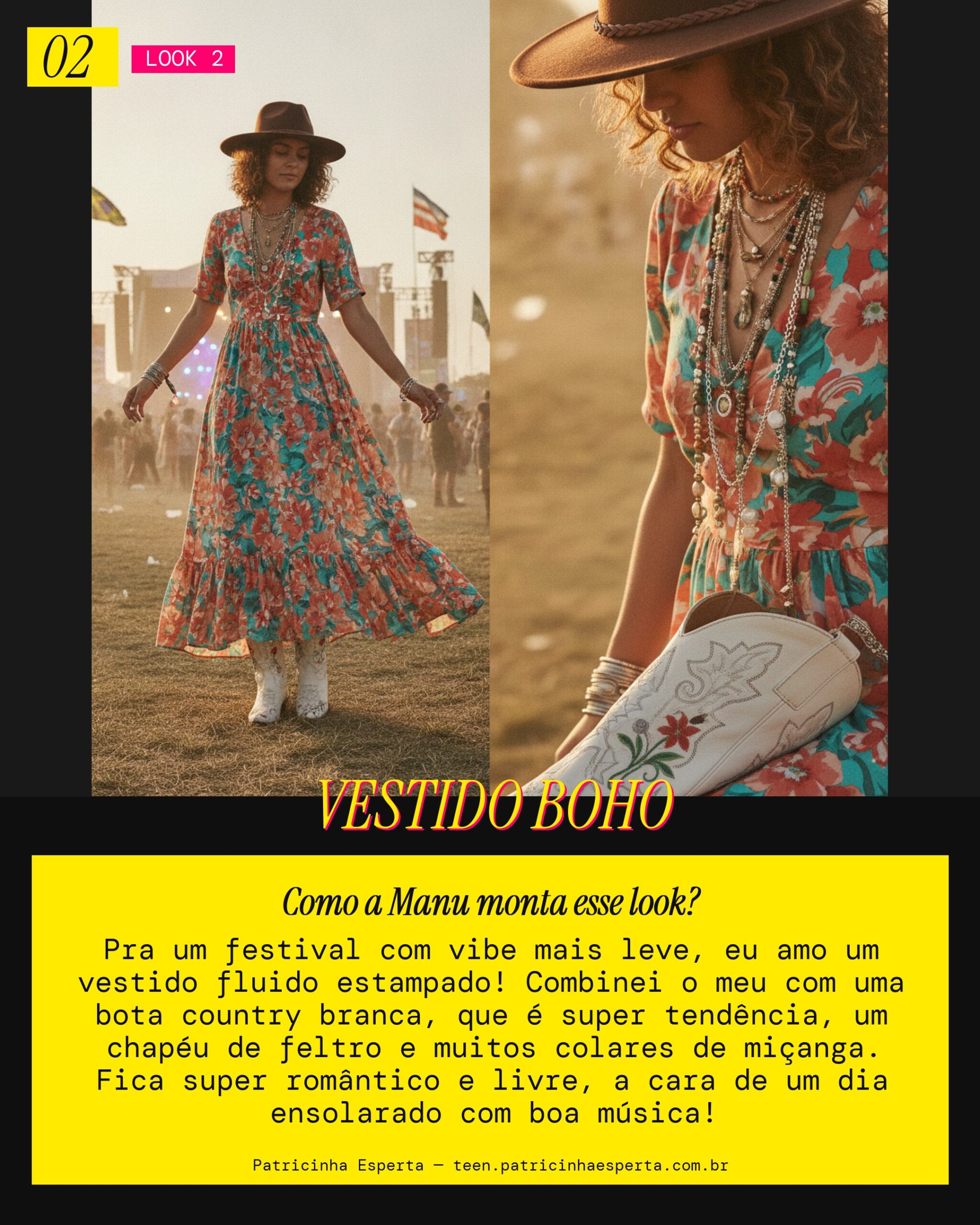 MANU RECOMENDA: Boho Chic com Vestido Fluido pro Festival