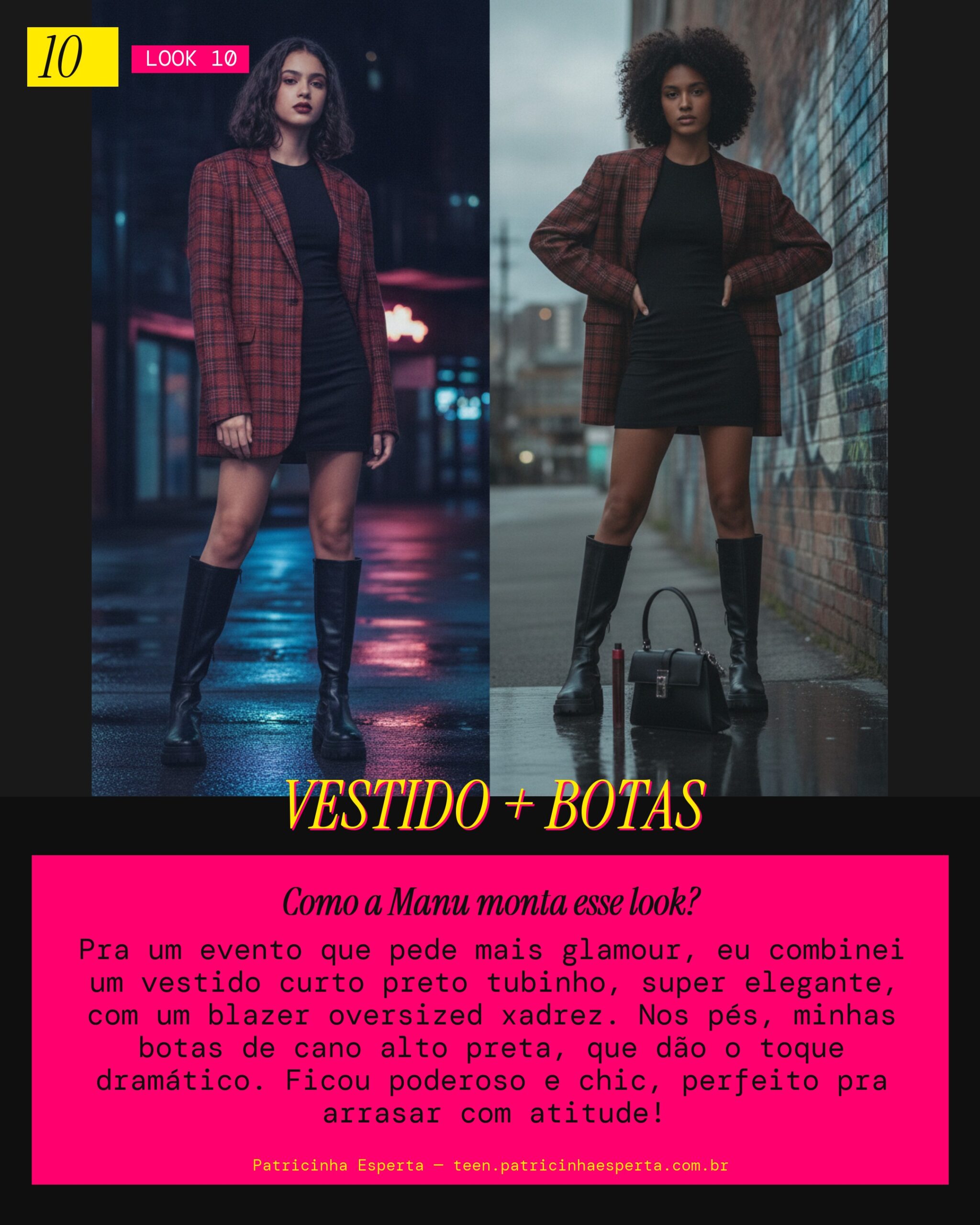 MANU RECOMENDA: Grunge Sofisticado com Vestido Curto